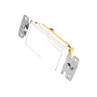 Interruptor Unipolar Residencial 15 A 120-277 V, Cableado Lateral y Trasero, Color Blanco.