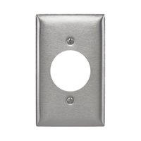 Placa para Receptaculo Sencillo 20 y 30 A de Media Vuelta/ 1.6" (40 mm) / Acero Inoxidable.