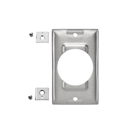 Placa de Acero Industrial de 1 Unidad / Para Paredes, Cajas y Dispositivos de 50 A / De Acero Inoxidable.