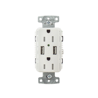Contacto Dúplex con 2 Puertos USB, 15A 125V, 2 Polos, 3 Hilos, Color Blanco.