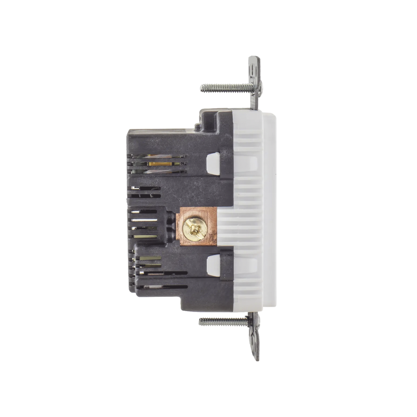 Contacto Dúplex con 2 Puertos USB, 15A 125V, 2 Polos, 3 Hilos, Color Blanco.