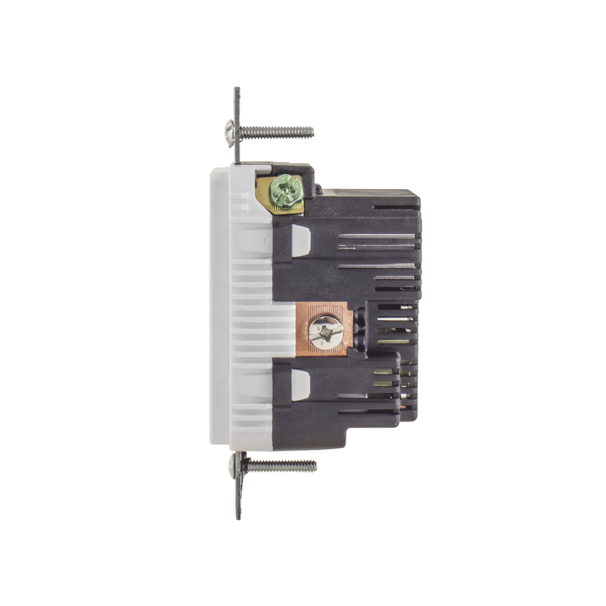 Contacto Dúplex con 2 Puertos USB, 15A 125V, 2 Polos, 3 Hilos, Color Blanco.