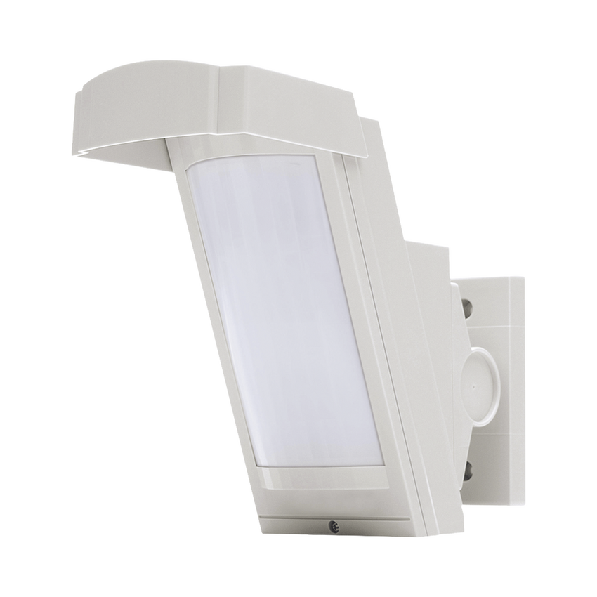 Detector de Movimiento con Anti-enmascaramiento / 100% Exterior /  Cableado / Hasta 12 metros a 85° de cobertura/ Instalación a 3 metros / Compatible con cualquier panel de alarma