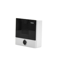 Mini Intercomunicador para hotelería y hospitales, con diseño elegante, PoE, 1 botón, 1 relevador integrado de salida y entrada.