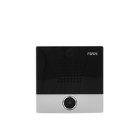 Mini Intercomunicador para hotelería y hospitales, con diseño elegante, PoE, 1 botón, 1 relevador integrado de salida y entrada.