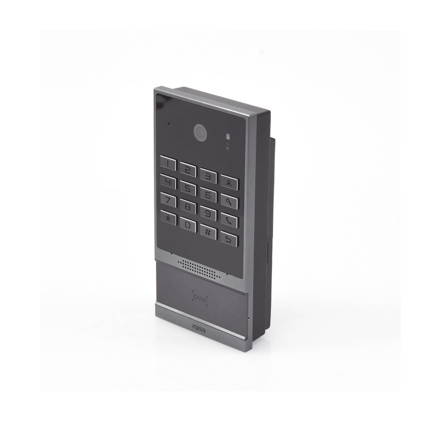 Videoportero SIP para Control de Acceso, Teclado numérico iluminado, 2 relevadores, anti-vandálico, IP66 y IK07, PoE