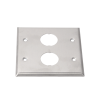 Placa de Pared Doble IndustrialNet?, Para 2 Conectores Industriales, de Acero Inoxidable