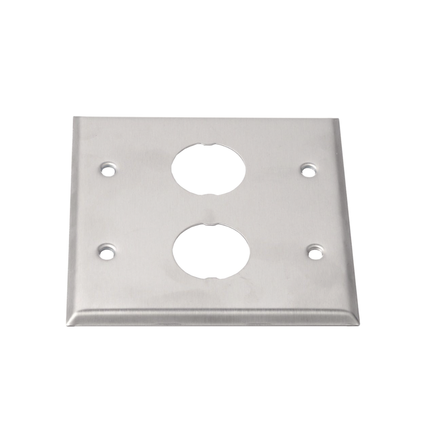Placa de Pared Doble IndustrialNet?, Para 2 Conectores Industriales, de Acero Inoxidable