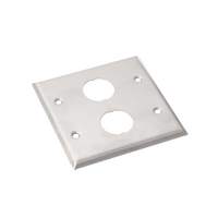 Placa de Pared Doble IndustrialNet?, Para 2 Conectores Industriales, de Acero Inoxidable