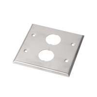 Placa de Pared Doble IndustrialNet?, Para 2 Conectores Industriales, de Acero Inoxidable