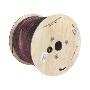 Carrete de 2 km de Fibra Óptica Aérea Mini Figura 8 G.657A1 tipo Drop, Monomodo de 1 Hilo (unifibra), Color Negro, Span 80