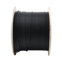 Carrete de 1 km de Fibra Óptica Aérea Mini Figura 8 G.657A2 Tipo Drop, Monomodo de 2 Hilos (Bifibra), Diseñada para Fusionarse, Color Negro, Span 80, (No Soporta Conectores Mecánicos)