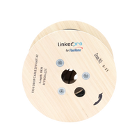 Carrete de 1 km de Fibra Óptica Aérea Mini Figura 8 G.657A2 Tipo Drop, Monomodo de 2 Hilos (Bifibra), Diseñada para Fusionarse, Color Negro, Span 80, (No Soporta Conectores Mecánicos)