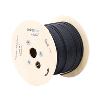 Carrete de 1 km de Fibra Óptica Aérea Mini Figura 8 G.657A2 Tipo Drop, Monomodo de 2 Hilos (Bifibra), Diseñada para Fusionarse, Color Negro, Span 80, (No Soporta Conectores Mecánicos)