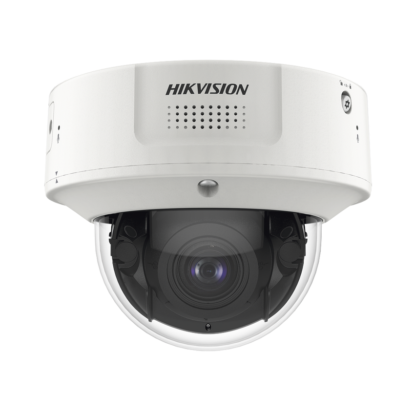 Domo IP 4 Megapixel / Lente Mot. 2.8 a 12 mm / 40 mts IR EXIR / IK10 / IP67 / H.265+ / WDR 140 dB / Captura Facial / DeepinView / Búsqueda por Atributos / 2 Micrófonos Integrados / Micro SD