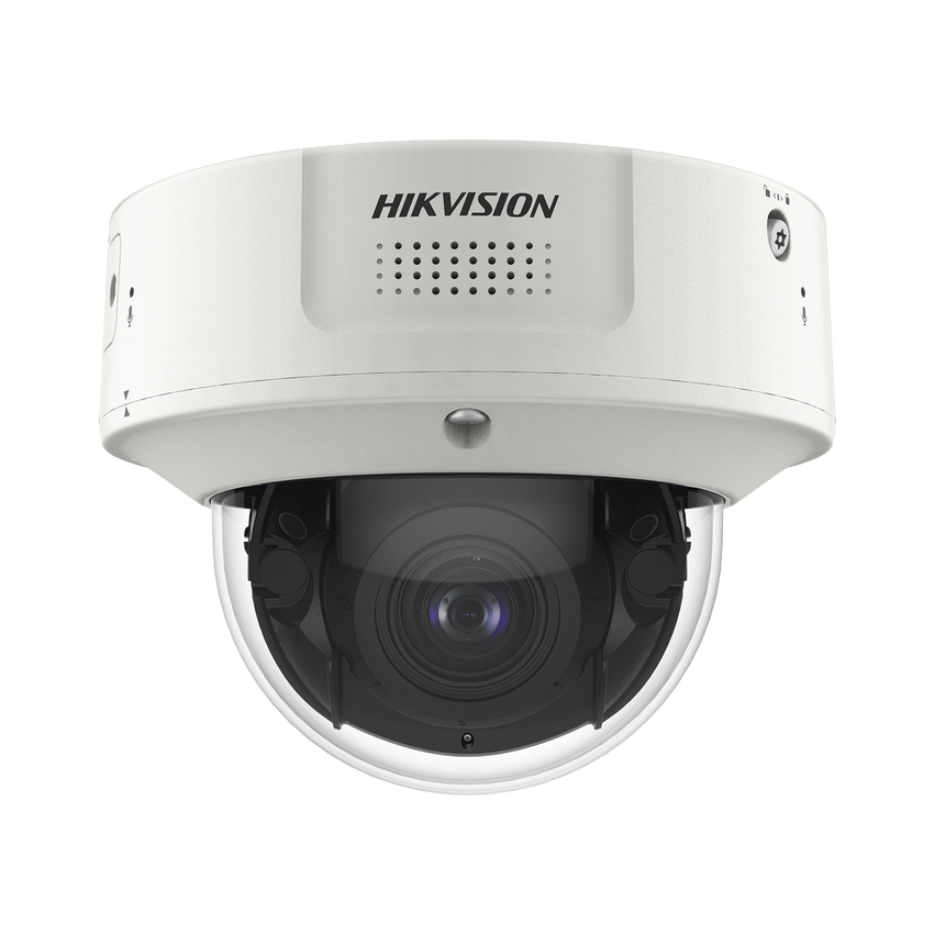 Domo IP 8 Megapixel / Lente Mot. 2.8 a 12 mm /  DARKFIGHTER / WDR 120 dB / IK10 / 30 mts IR / Conteo Facial / Detección Facial / Interior / PoE / Búsqueda por Atributos / Micrófono Integrado / Micro SD