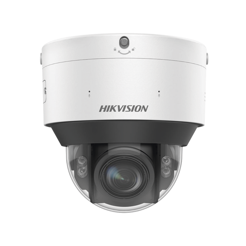 Domo IP 4 Megapixel / Lente Mot. 2.8 - 12 mm / Dual Light (30 mts IR + 30 mts Luz Blanca) / IK10 / IP67 / Reconocimiento Facial / WDR 140 dB / DeepinView / Búsqueda por Atributos / Heat Map / ACUSENSE / DARKFIGHTER S / Audio de Dos Vías