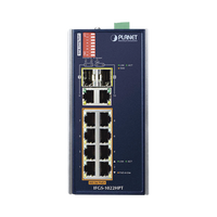 Switch Industrial PoE no administrable de 8 Puertos 10/100TX 802.3at,  Hasta 240 W, Combo TP / SFP Gigabit TP / SFP  (-40 ~ 75 grados C)