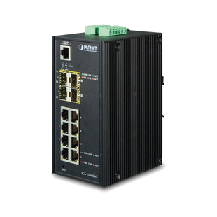 Switch Industrial Administrable de 8-Puertos 10/100/1000T + 4-Puertos 100/1000X SFP