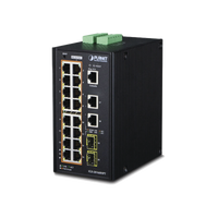 Switch Industrial Administrable 16 puertos 10/100/1000 T 802.3at PoE + 2 Puertos 10/100/1000 T + 2 puertos 100/1000 X SFP