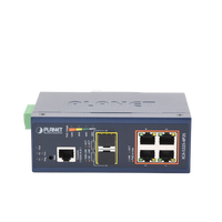 Switch Industrial Administrable Capa 2, 4 Puertos PoE 802.3af/at 10/100/1000T, 2 Puertos SFP 100/1000X