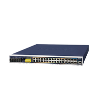 Switch Industrial Capa 3, 24 Puertos Gigabit PoE 802.3af/at, 4 Puertos SFP 1 G, 4 Puertos SFP de 10 G