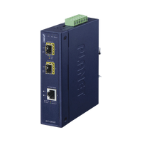 Convertidor de Medios Industrial de 1 Puerto Ethernet 10/100/1000 Base-T a 2 Puertos SFP 100/1000/2500 Base-X