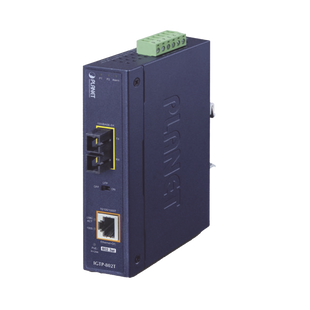 Convertidor de medios industrial PoE+ 1000BASE-SX a 10/100/1000BASE-T 802.3at (SC,MM) -550 m