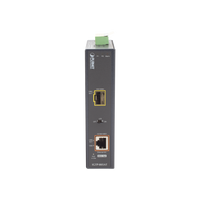 Convertidor de Medios PoE Industrial, Puerto SFP 1000BASE-SX/LX a Puerto RJ45 Gigabit con Salida PoE 802.3at (Hasta 30 W).