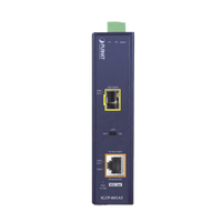 Convertidor de Medios PoE Industrial, Puerto SFP 1000BASE-SX/LX a Puerto RJ45 Gigabit con Salida PoE 802.3at (Hasta 30 W).