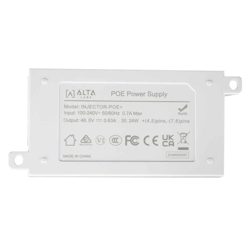 Inyector POE 802.3 af/at (48V 0.6A) /  Para Puntos de Acceso Alta Labs ( O Cualquier Equipo con PoE+) / 2 Puertos 10/100/1000 Mbps / Incluye cable AC