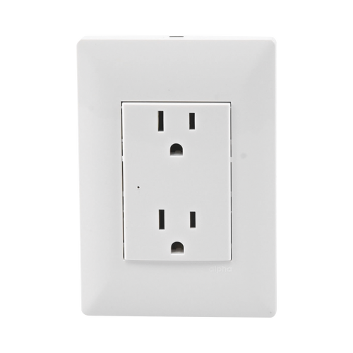 Contacto Inteligente de Pared Doble 120, 15A, con Supresor de Picos Tipo A.