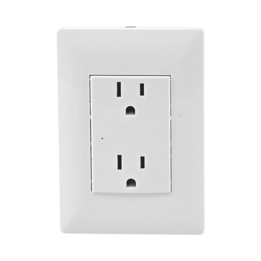 Contacto Inteligente de Pared Doble 120, 15A, con Supresor de Picos Tipo A.