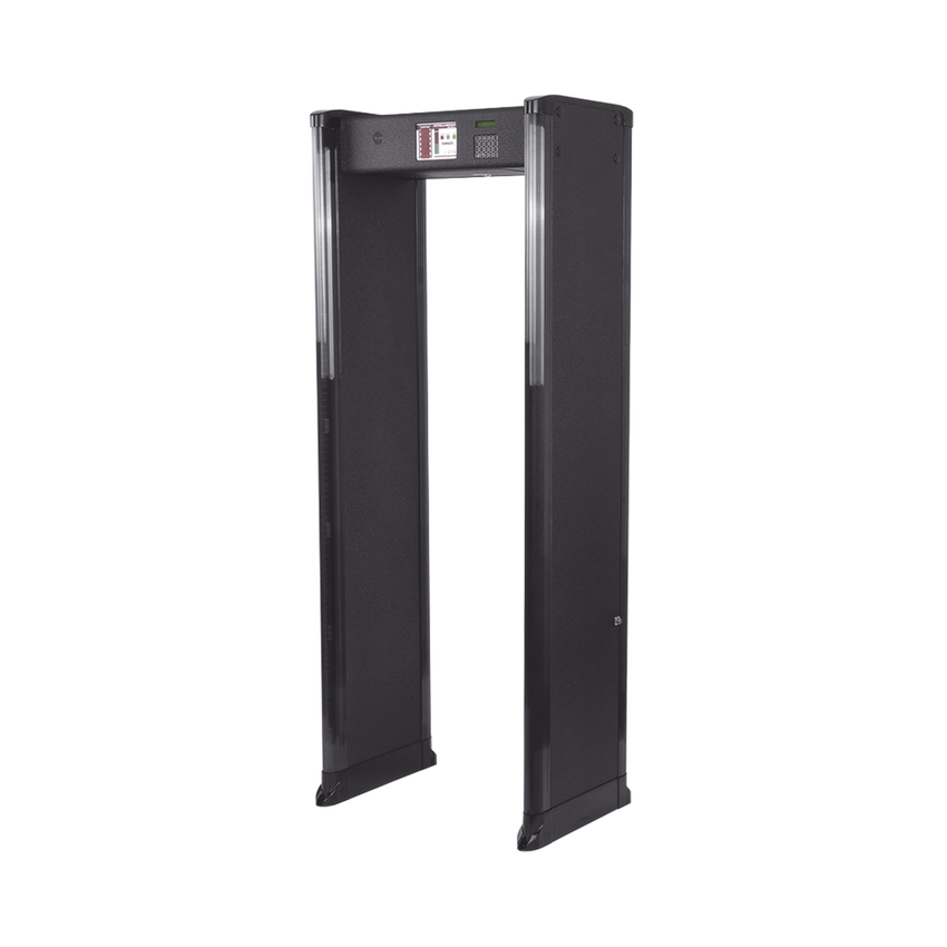 Arco Detector de Metales de 6 Zonas para Intemperie con Anclaje para Fijarse al Piso. Incluye Sensor IR para evitar falsas Alarmas / Certificado por la Administración Federal de Aviación de EE. UU. (FAA)