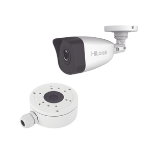 HiLook Series / Bala IP 4 Megapixel / 30 mts IR / Exterior IP67 / PoE / dWDR / Lente 2.8 mm + Caja de conexión DS-1280ZJ-XS