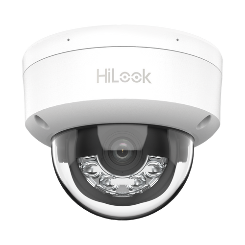 [Dual Light] Domo IP de 2 Megapixel (1080p) / Lente 2.8 mm / 20 mts IR + 15 mts Luz Blanca / Micrófono Integrado / ACUSENSE Lite / Uso en interior / PoE / dWDR / H.265+ / ONVIF