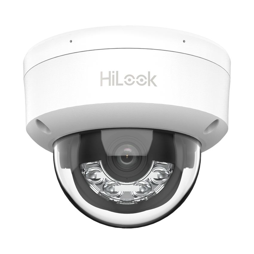 [Dual Light] Domo IP de 2 Megapixel (1080p) / Lente 2.8 mm / 20 mts IR + 15 mts Luz Blanca / Micrófono Integrado / ACUSENSE Lite / Uso en interior / PoE / dWDR / H.265+ / ONVIF