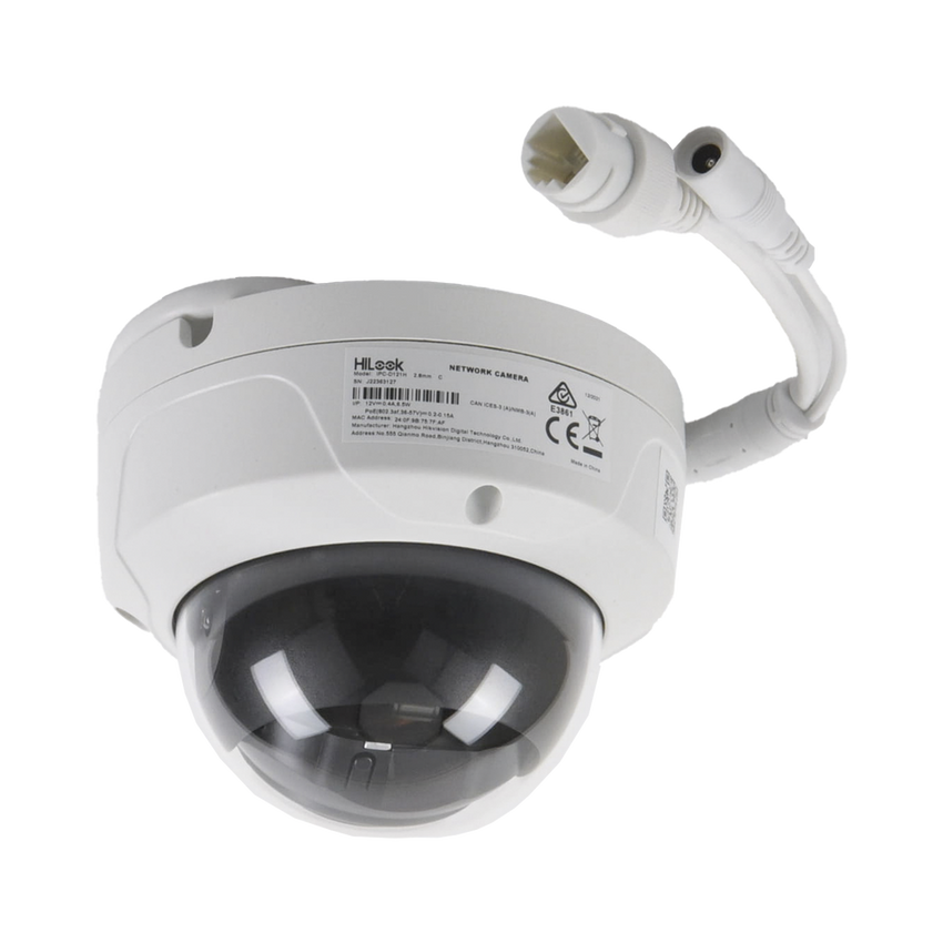 HiLook Series / Domo IP 2 Megapixel / 30 mts IR / Exterior IP67 / IK10 / dWDR / PoE / Lente 2.8 mm / Onvif