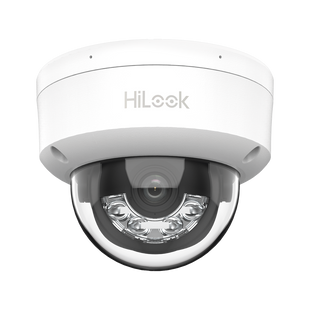 [Dual Light] HiLook Series / Domo IP de 4 Megapixel / Uso en interior / Lente 2.8 mm / 20 mts IR + 20 mts Luz Blanca / Micrófono Integrado / ACUSENSE Lite / PoE / dWDR / H.265+ / ONVIF