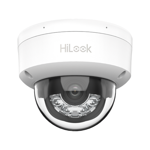 [Dual Light] HiLook Series / Domo IP de 4 Megapixel / Uso en interior / Lente 2.8 mm / 20 mts IR + 20 mts Luz Blanca / Micrófono Integrado / ACUSENSE Lite / PoE / dWDR / H.265+ / ONVIF