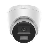 [Dual Light] Turret IP de 2 Megapixel   / Lente 2.8 mm /  Ángulo de visión 101° / 20 mts IR + 15 mts Luz Blanca / Micrófono Integrado / ACUSENSE Lite /  Exterior IP67 / PoE / dWDR / H.265+ / ONVIF