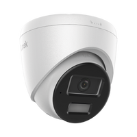 [Dual Light] Turret IP de 2 Megapixel   / Lente 2.8 mm /  Ángulo de visión 101° / 20 mts IR + 15 mts Luz Blanca / Micrófono Integrado / ACUSENSE Lite /  Exterior IP67 / PoE / dWDR / H.265+ / ONVIF