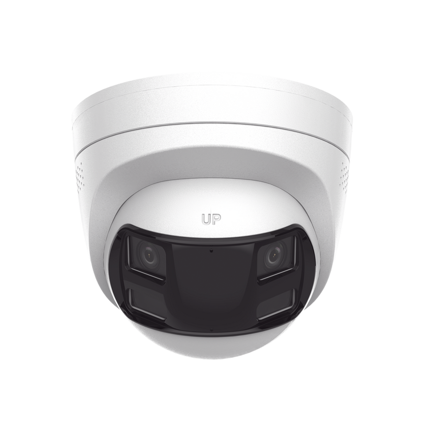 [Dual Light] Turret IP 8 Megapixel / Imagen Panorámica 180°/ PoE / Micrófono y Bocina Integrado / Exterior IP67 / Audio Bidireccional / Alarma Visual y Auditiva Integrada / Smart Supplement Light / Micro SD 512 GB