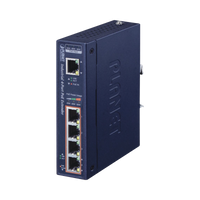 Extensor Industrial PoE, Entrada PoE 802.3 bt  y 4 Puertos de Salida Gigabit 802.3 af/at