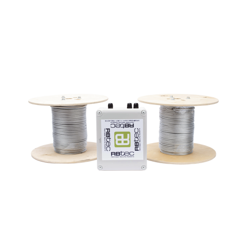 Kit de Cable Sensor Perimetral Para Cercas Ciclonicas IRONCLAD/ 305 METROS / 2 ZONAS; 152 METROS POR ZONA / Sin Falsas Alarmas por Viento / TODO Incluido TARJETA LPU400/ Calibración por Software