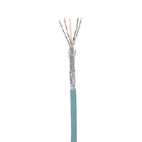 Bobina de Cable Blindado SF/UTP Categoría 6A, Uso Industrial con Resistencia al Aceite y Rayos UV, Multifilar 24/7 (Flexible), Color Azul Cerceta, Bobina de 305 Metros (1000 Pies)