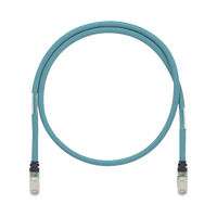 Patch Cord Cat6A de Grado Industrial 600V, Blindado SF/UTP, Calibre 26 AWG, Color Aqua, 60 cm.