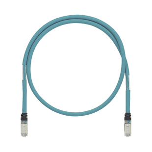 Patch Cord Cat6A de Grado Industrial 600V, Blindado SF/UTP, Calibre 26 AWG, Color Aqua, 60 cm.