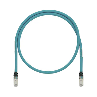 Patch Cord Cat6A de Grado Industrial 600V, Blindado SF/UTP, Calibre 26 AWG, Color Aqua, 5m