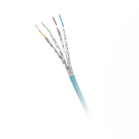 Bobina de Cable Blindado S/FTP Categoría 6A, Uso Industrial con Resistencia al Aceite, Rayos UV y Abrasión, Multifilar (Flexible), Color Azul Cerceta, Bobina de 500m